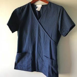 Navy blue scrub top